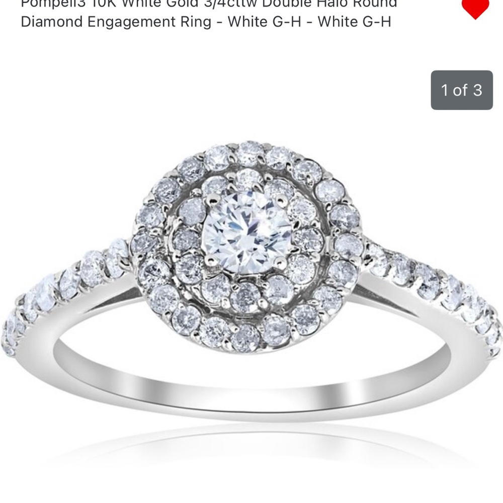 White Gold Double Halo Diamond Engagement Ring